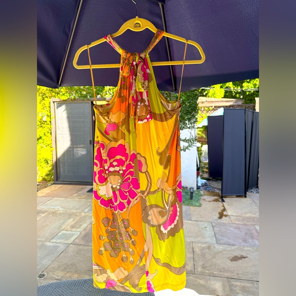 Trina Turk orange, pink and yellow dress